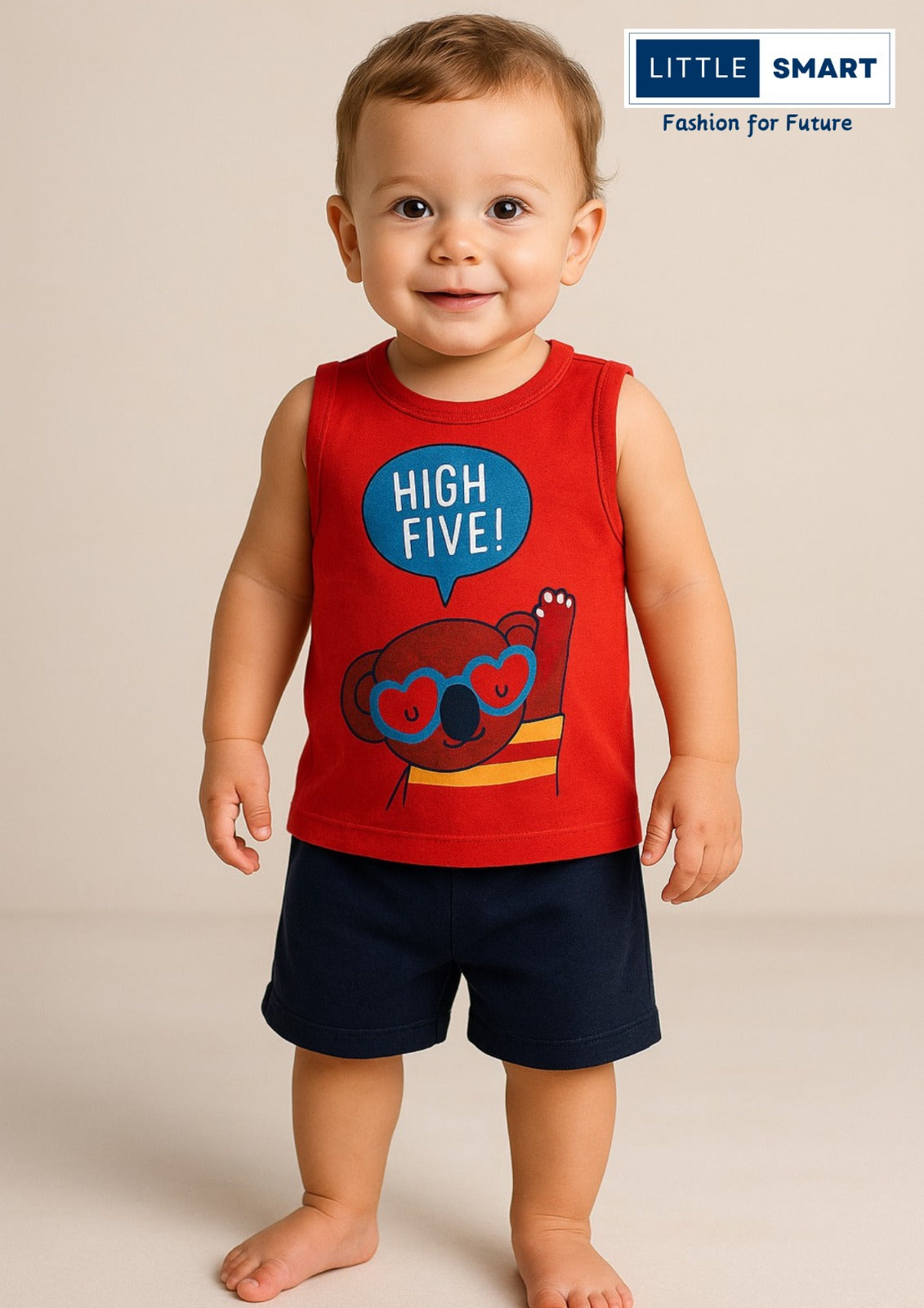 Cute Summer Wear for Boys - Sleeveless Top & Shorts (Combo Pack of 5)