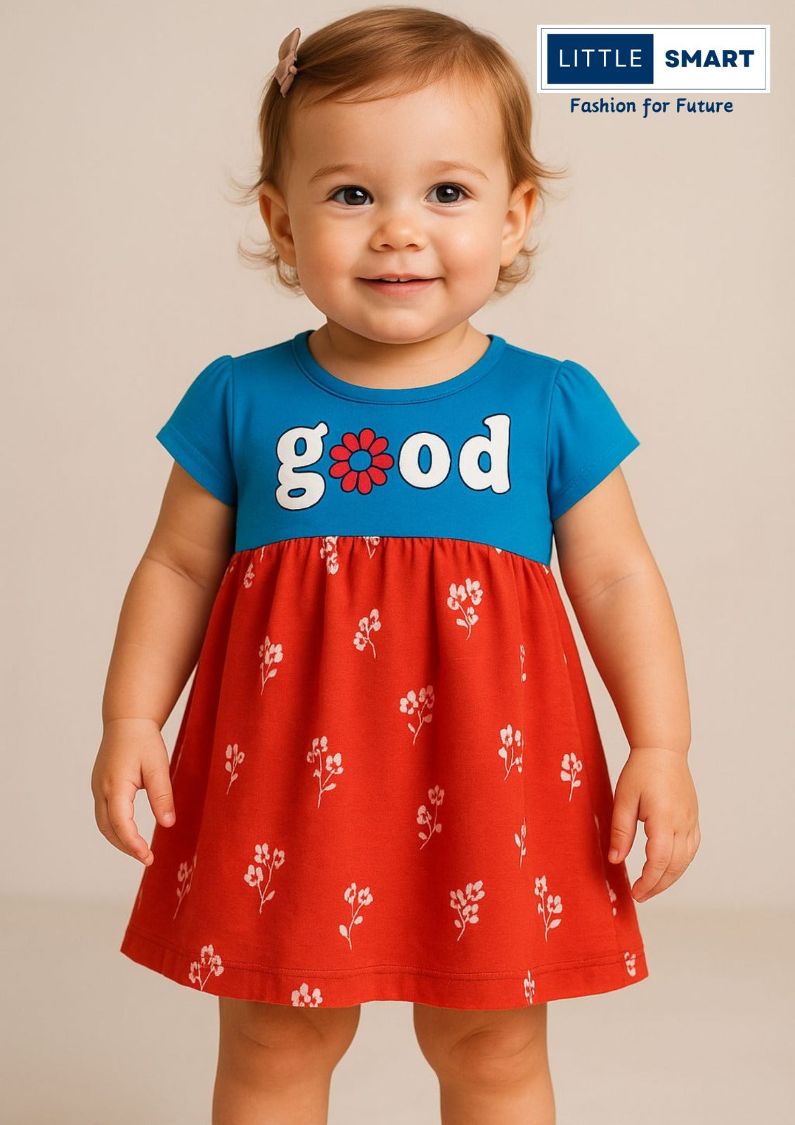 βLittle Smart Girls Cotton Frock Dress Set β Pack of 3β