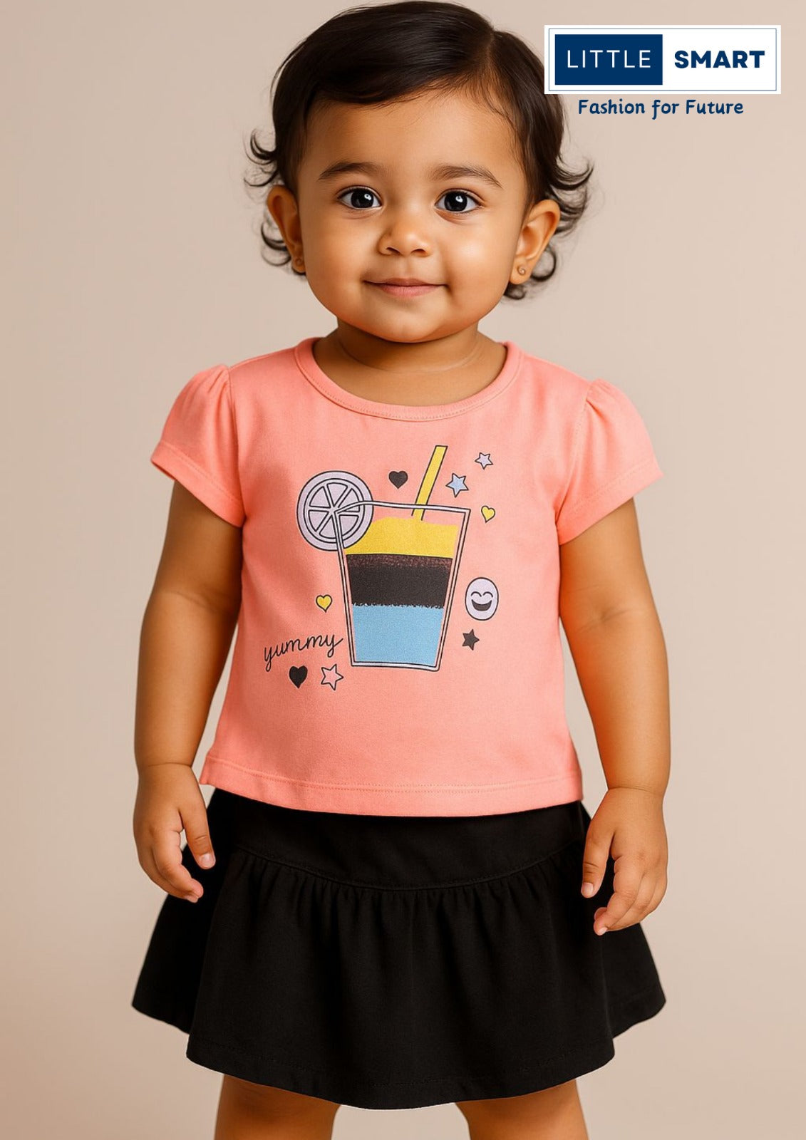 “Little Smart Girls Stylish Top & Skirt Set – Pack of 4”