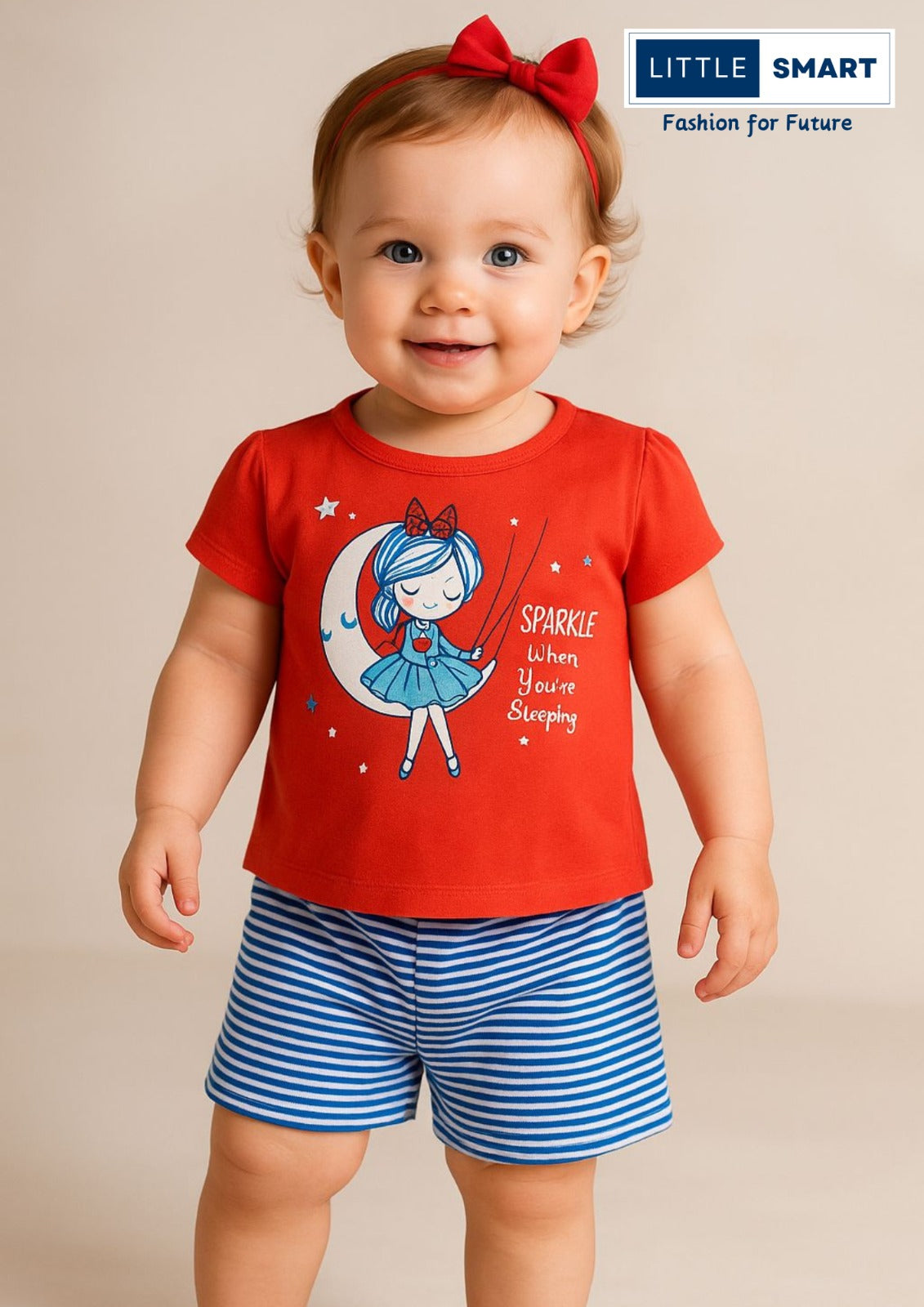 “Little Smart Girls Casual T-Shirt & Shorts Set – Pack of 4”