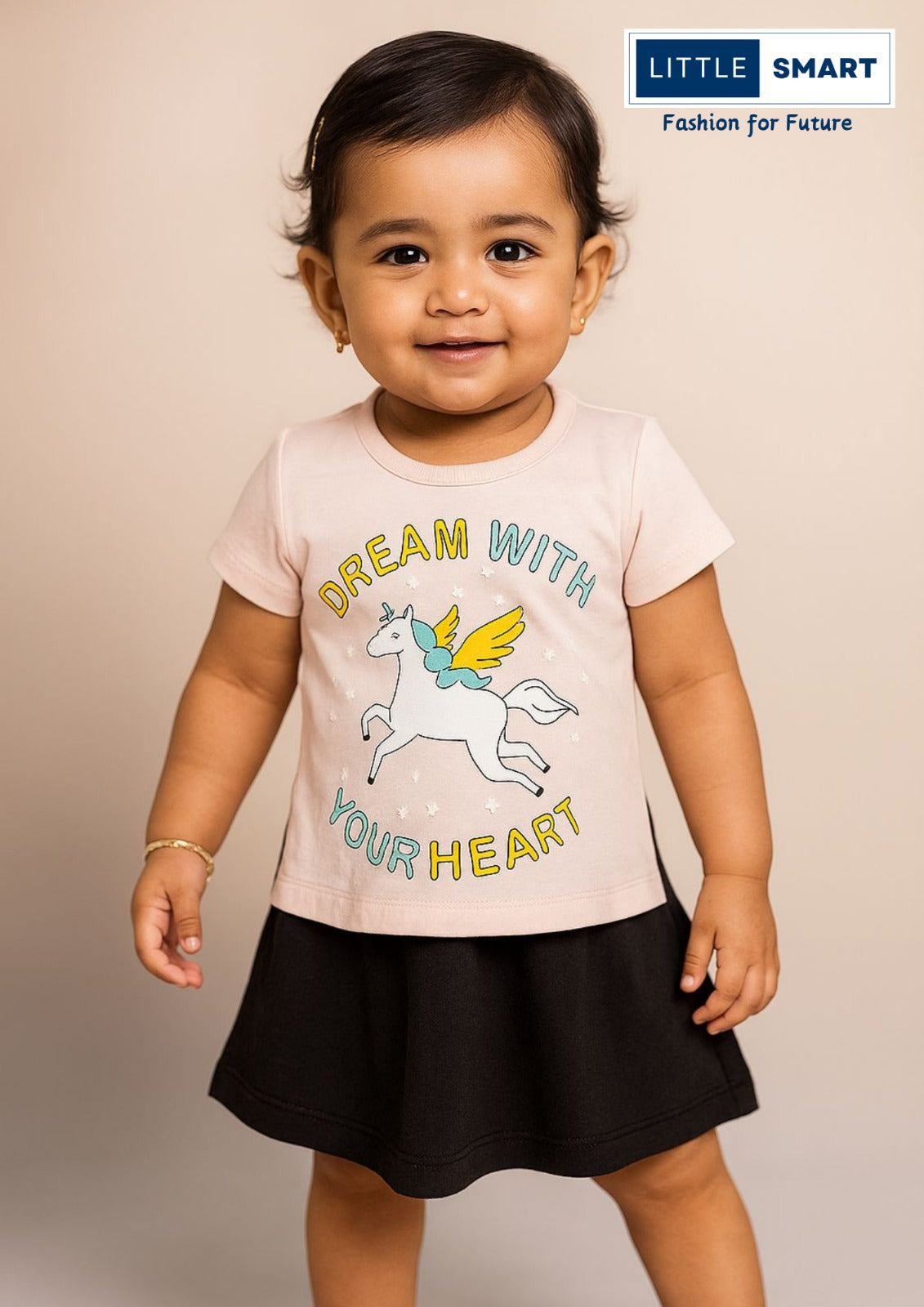 “Little Smart Girls Casual T-Shirt & Shorts Set – Pack of 4”