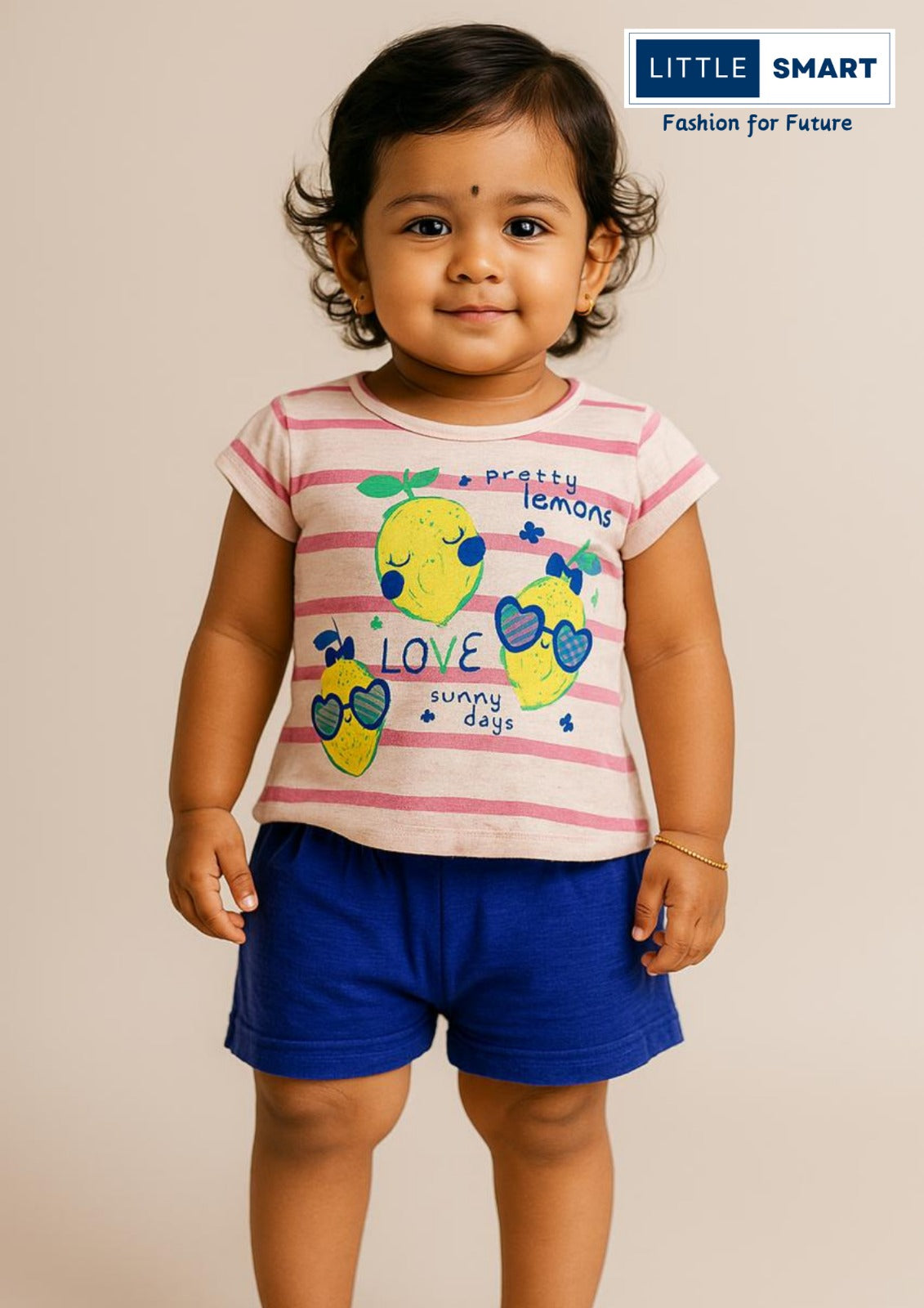 “Little Smart Girls Casual T-Shirt & Shorts Set – Pack of 4”