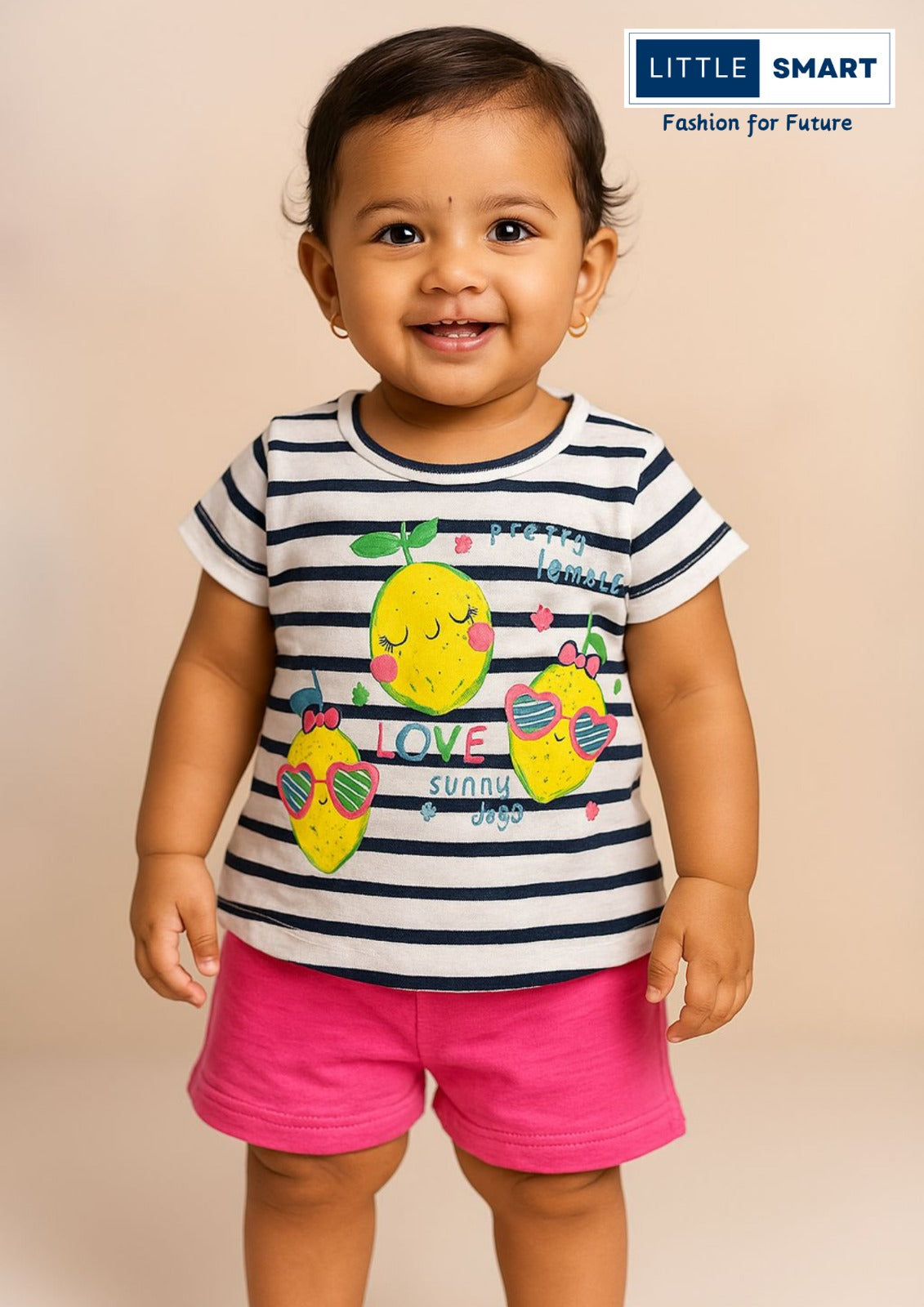 “Little Smart Girls Casual T-Shirt & Shorts Set – Pack of 4”