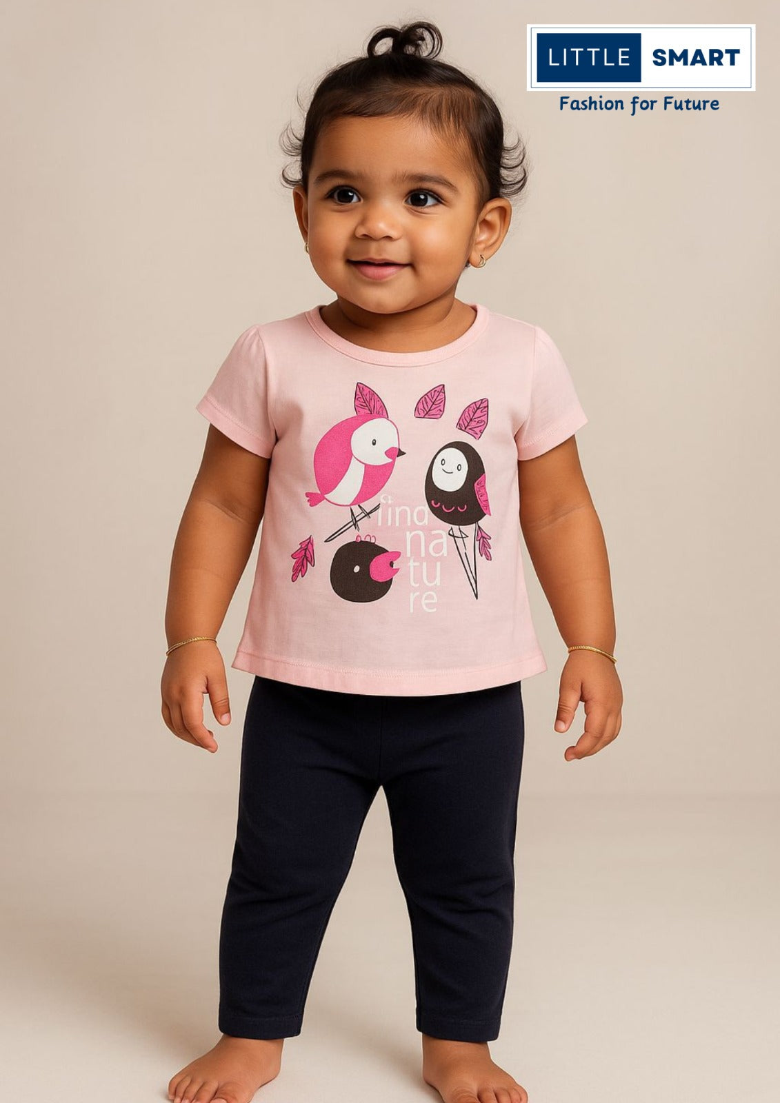 βLittle Smart Girls Cotton T-Shirt & Capris Set β Pack of 3β