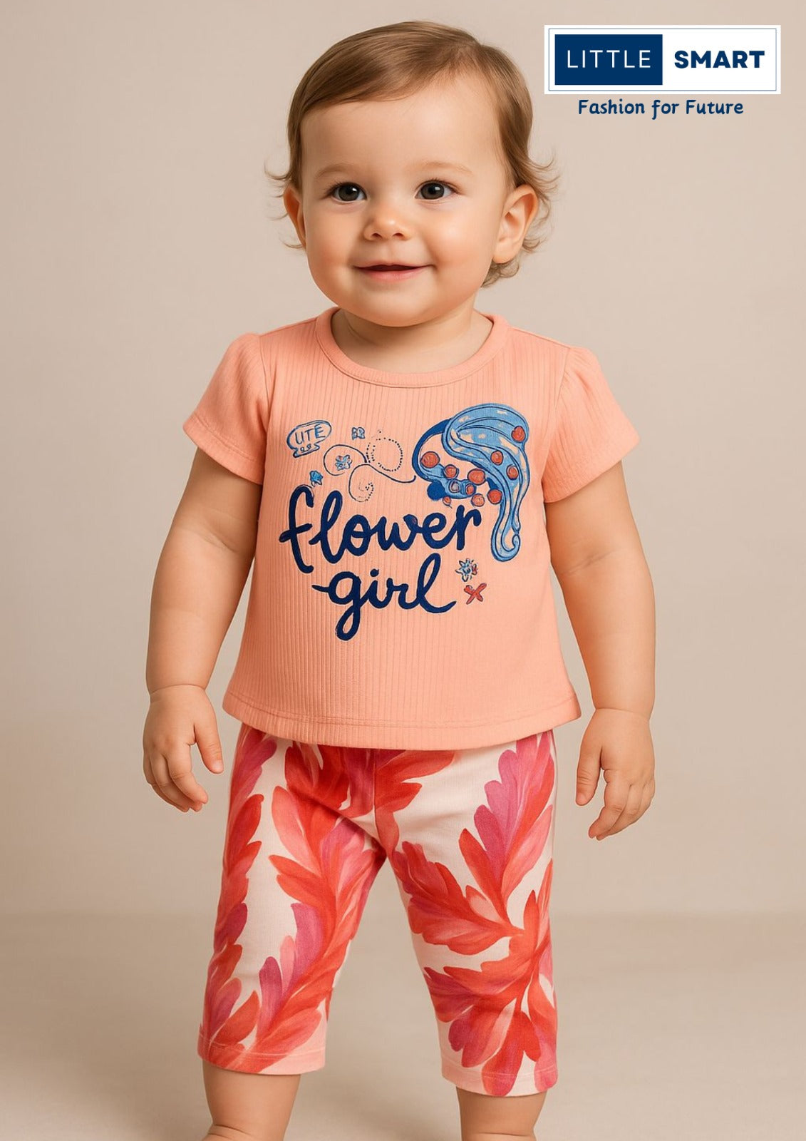 βLittle Smart Girls Cotton T-Shirt & Capris Set β Pack of 3β