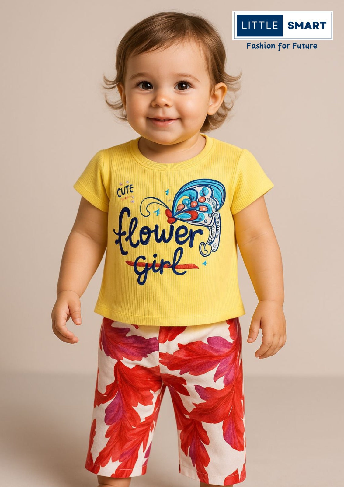 βLittle Smart Girls Cotton T-Shirt & Capris Set β Pack of 3β