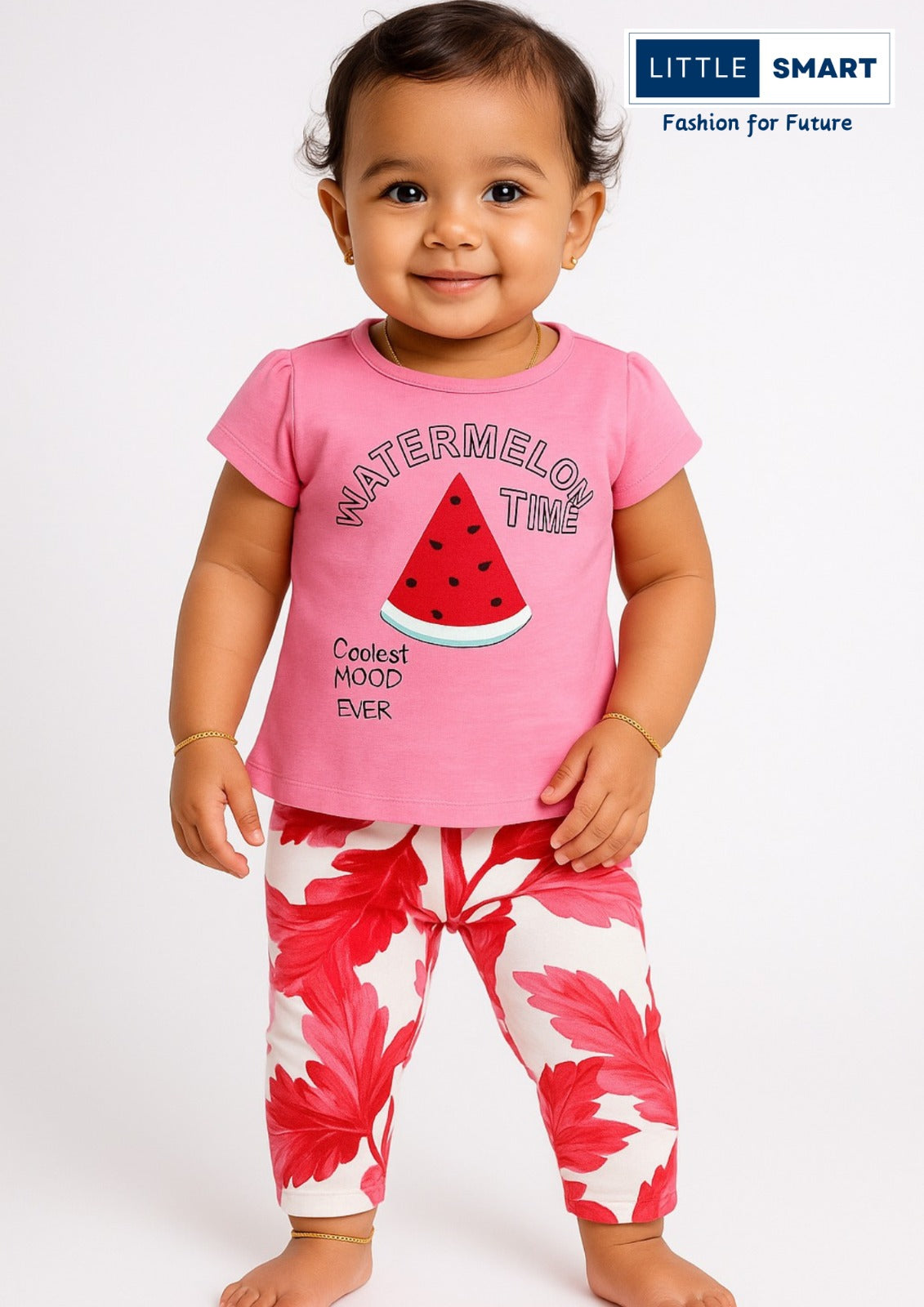 βLittle Smart Girls Cotton T-Shirt & Capris Set β Pack of 3β