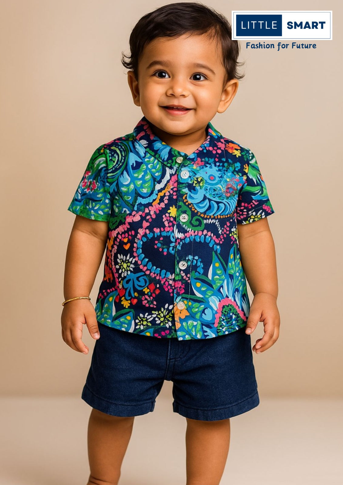 “Little Smart Boys Casual Printed Shirt & Shorts Set – Pack of 2”