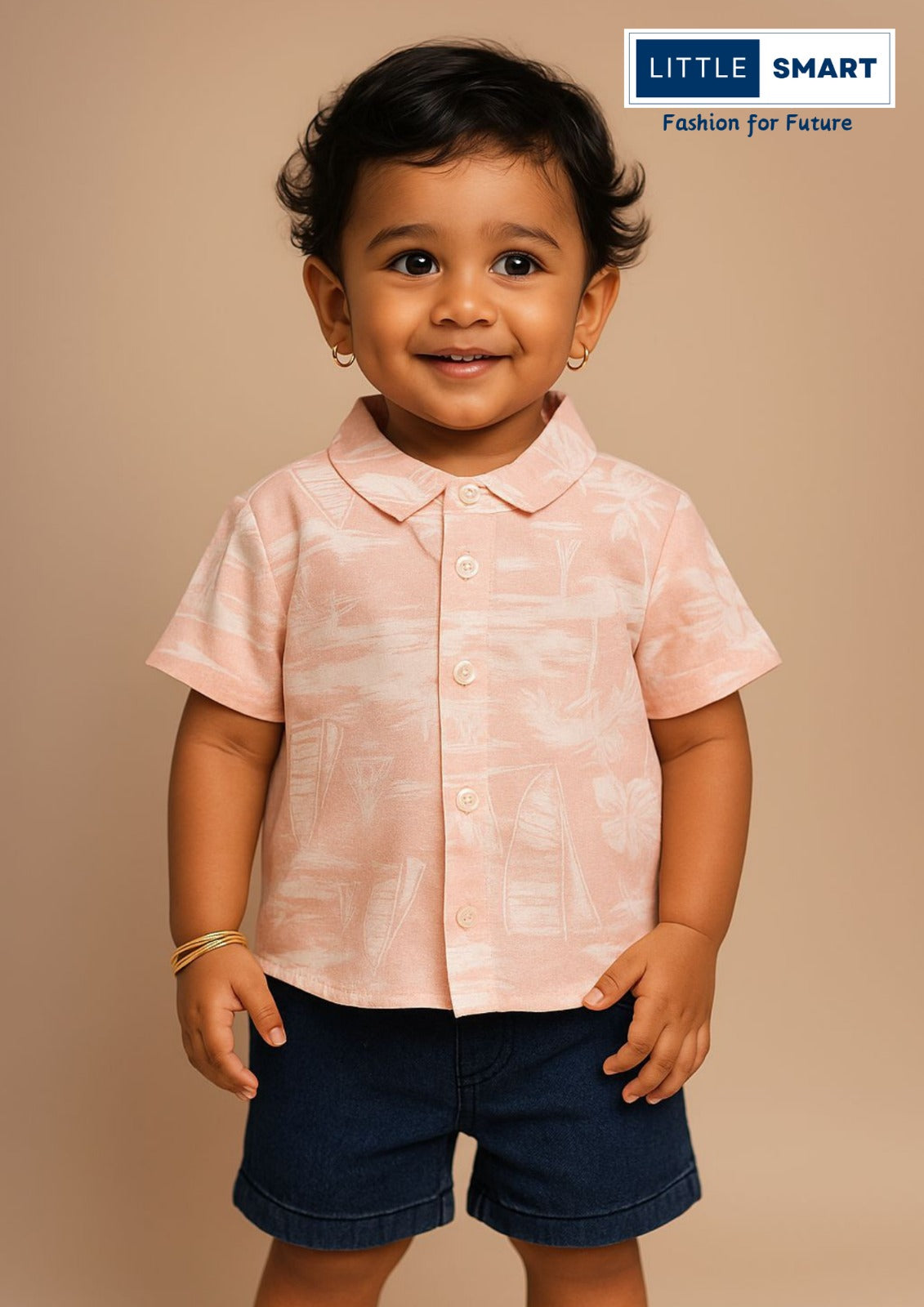 “Little Smart Boys Casual Printed Shirt & Shorts Set – Pack of 2”