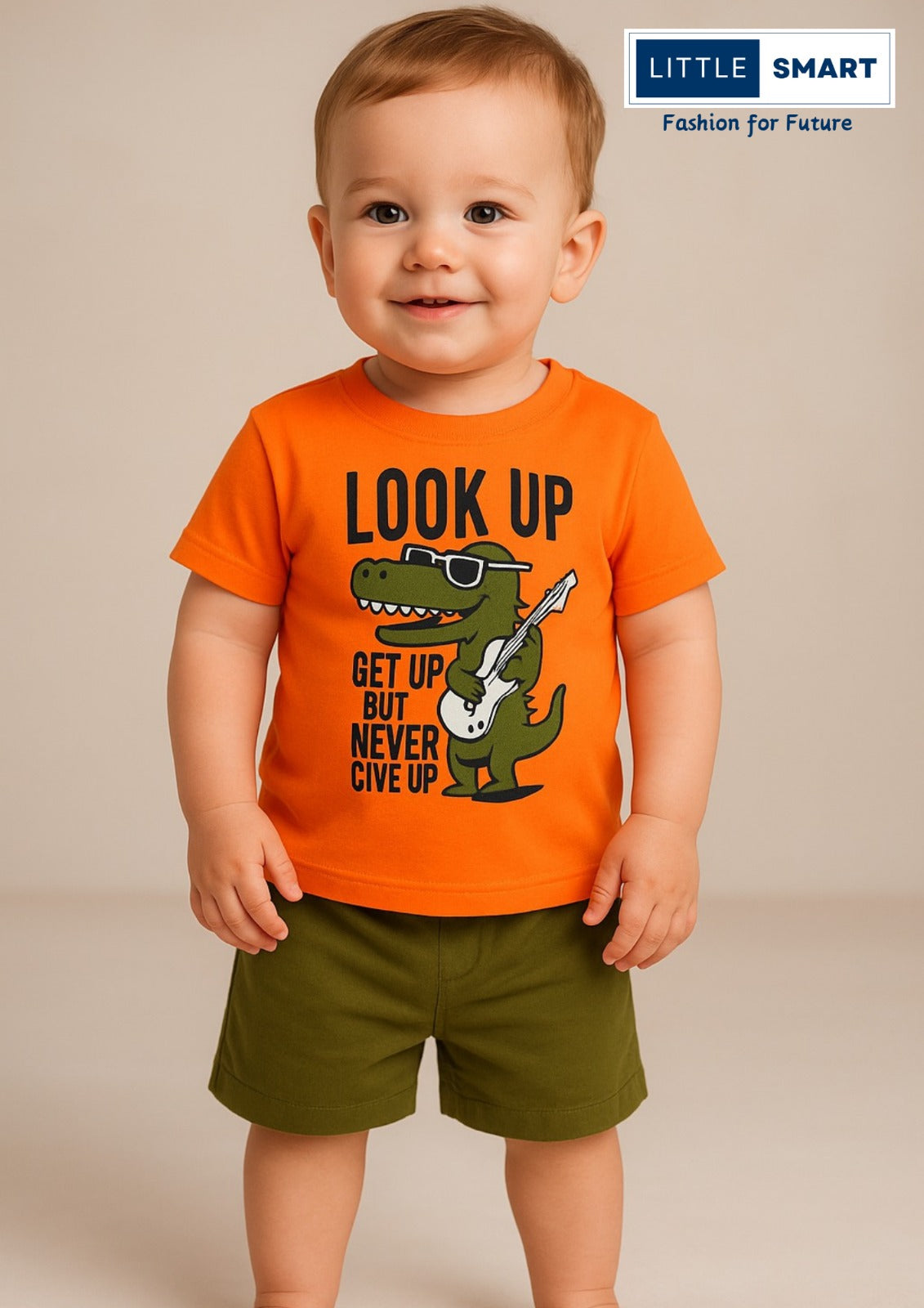 “Little Smart Boys Printed T-Shirt & Shorts Set – Pack of 3 | Soft Cotton Summer Wear”