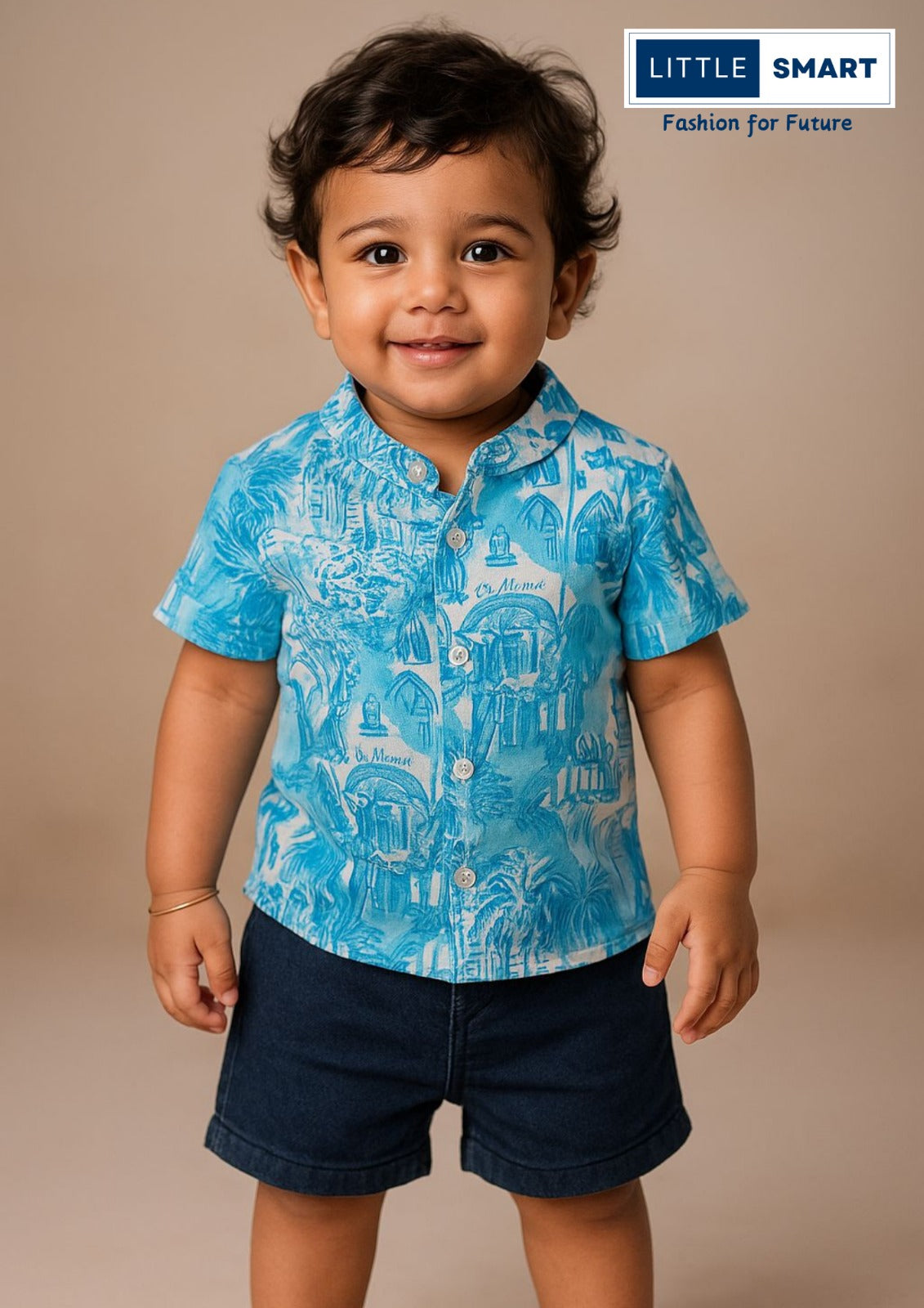 “Little Smart Boys Casual Printed Shirt & Shorts Set – Pack of 2”