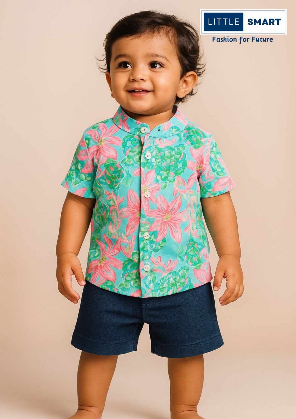 “Little Smart Boys Casual Printed Shirt & Shorts Set – Pack of 2”