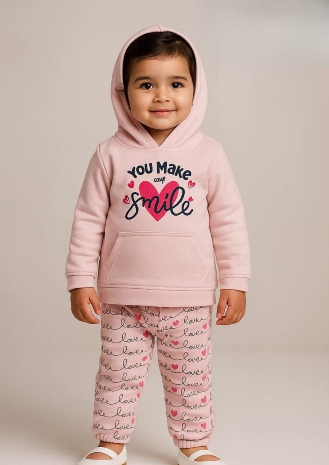 Cozy Winter Girls Full-Sleeve Hoodie & Jogger Set – Ultra Warm Edition